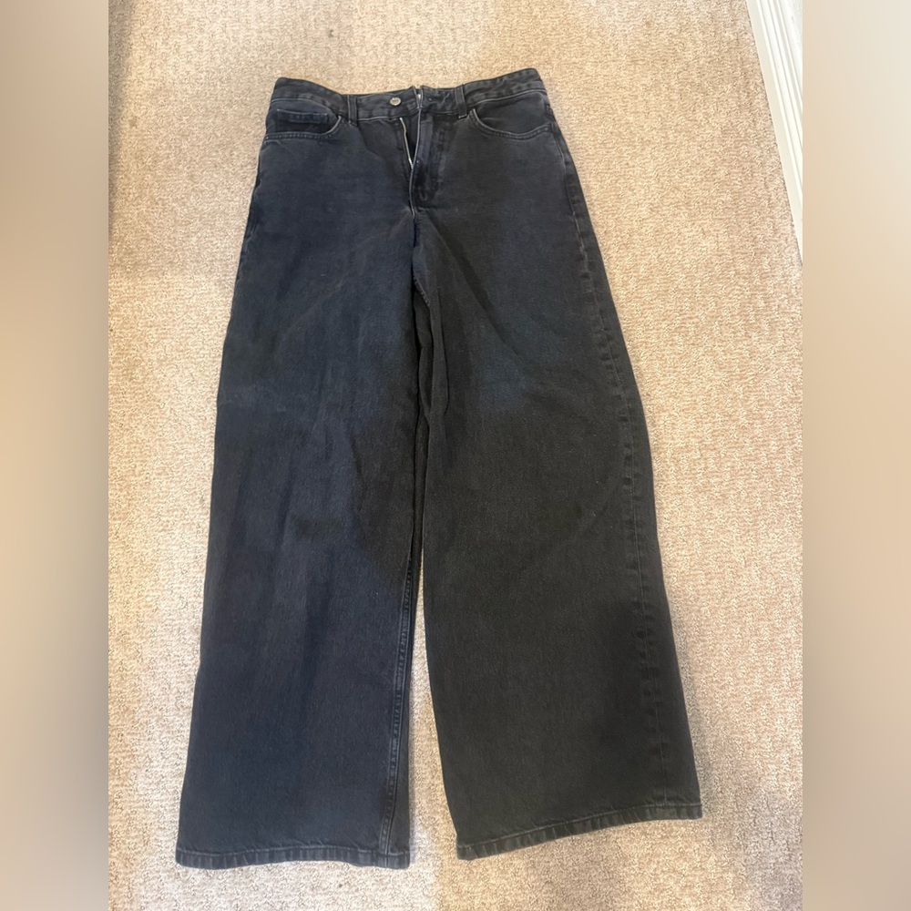 Mango Black Wide Leg Women's Jeans